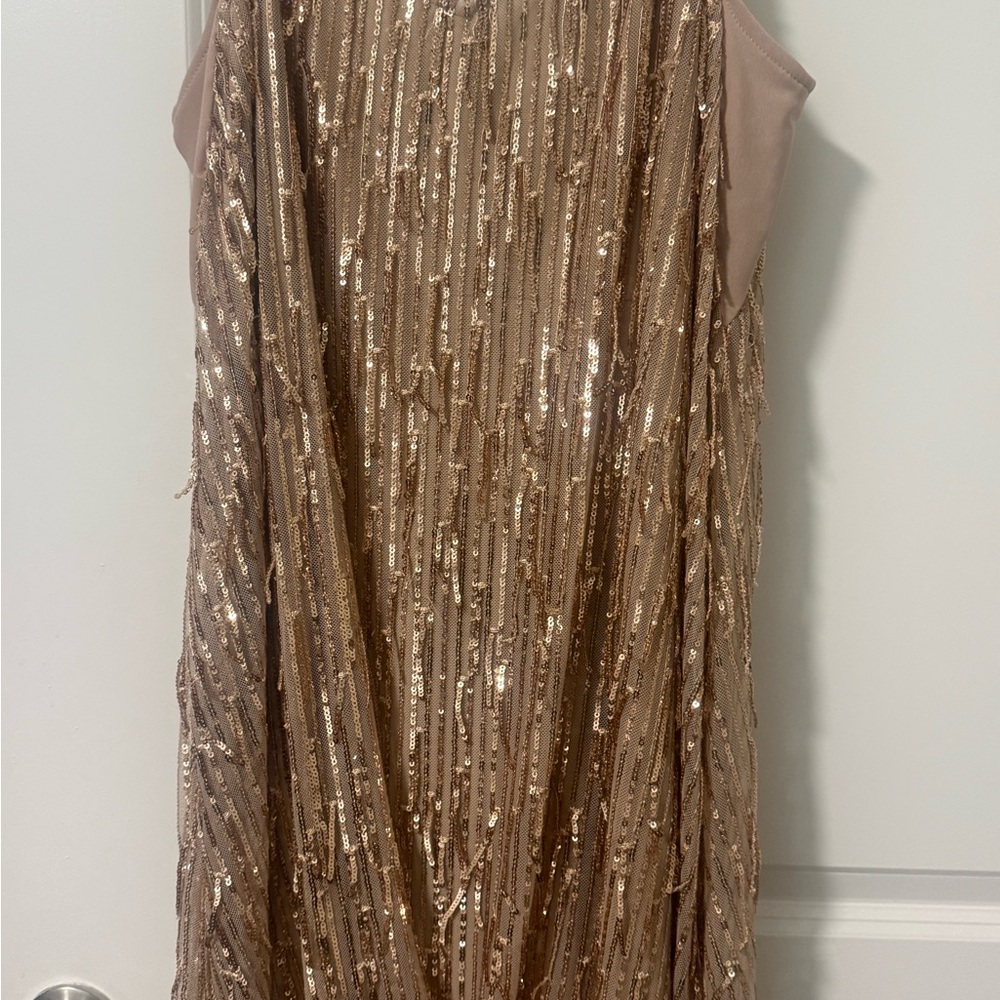 Gold Sequin Sleeveless Dress